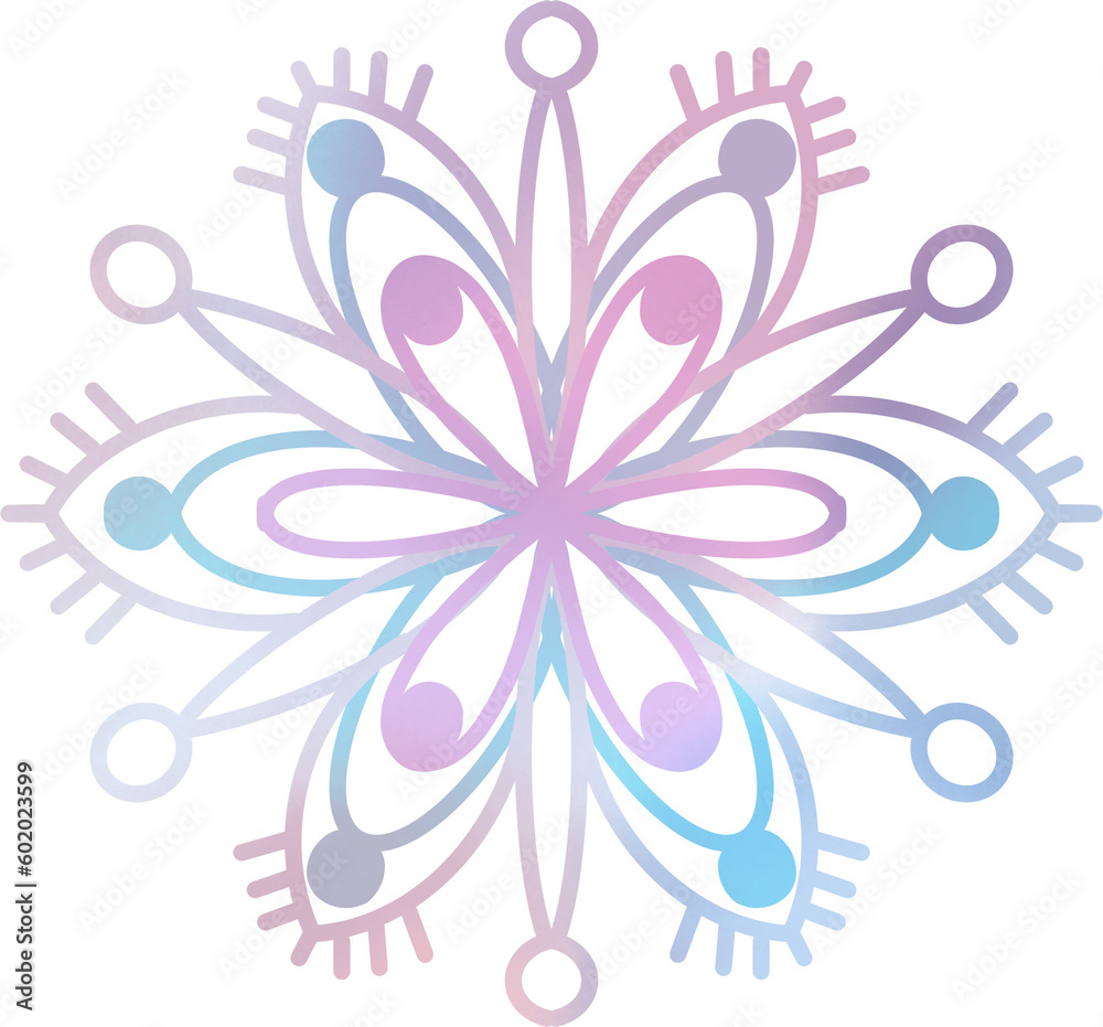 Snowflake pastel element isolated line illustration
