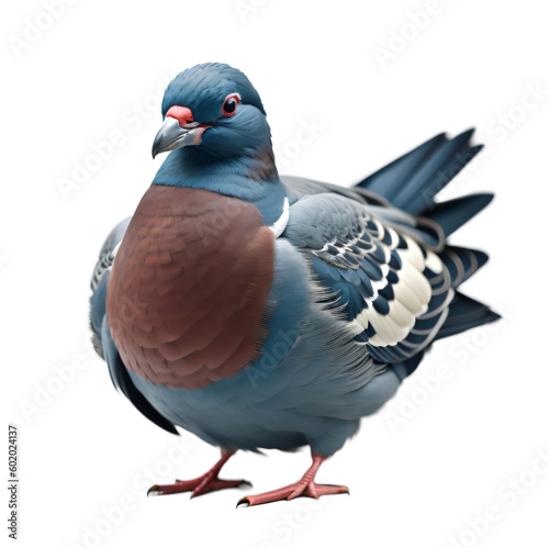 Pigeon, isolated, transparent background, no background. Generative AI.