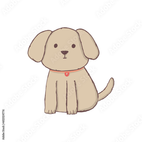 little cute puppy hand drawn clip art vector. animal dog pet cartoon