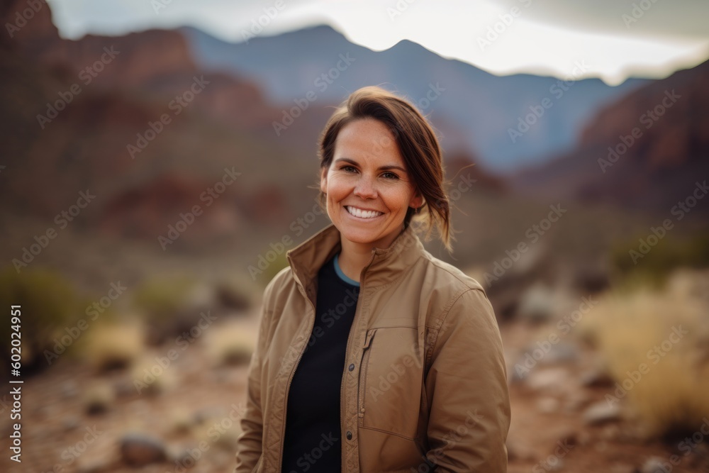 Portrait of a beautiful woman in the Valley of Fire State Park in Nevada