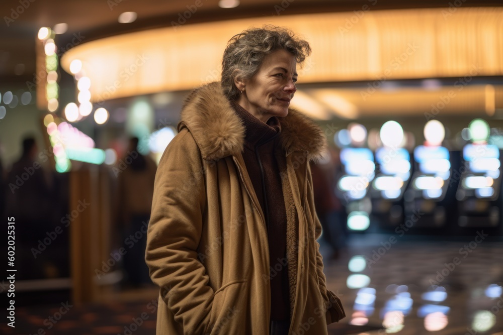 Portrait of a mature woman in the shopping center. Shallow depth of field Portrait of a mature woman in the shopping center. Shallow depth of field