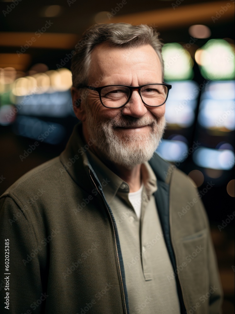 Portrait of a smiling senior man with eyeglasses in a pub. Portrait of a smiling senior man with eyeglasses in a pub.
