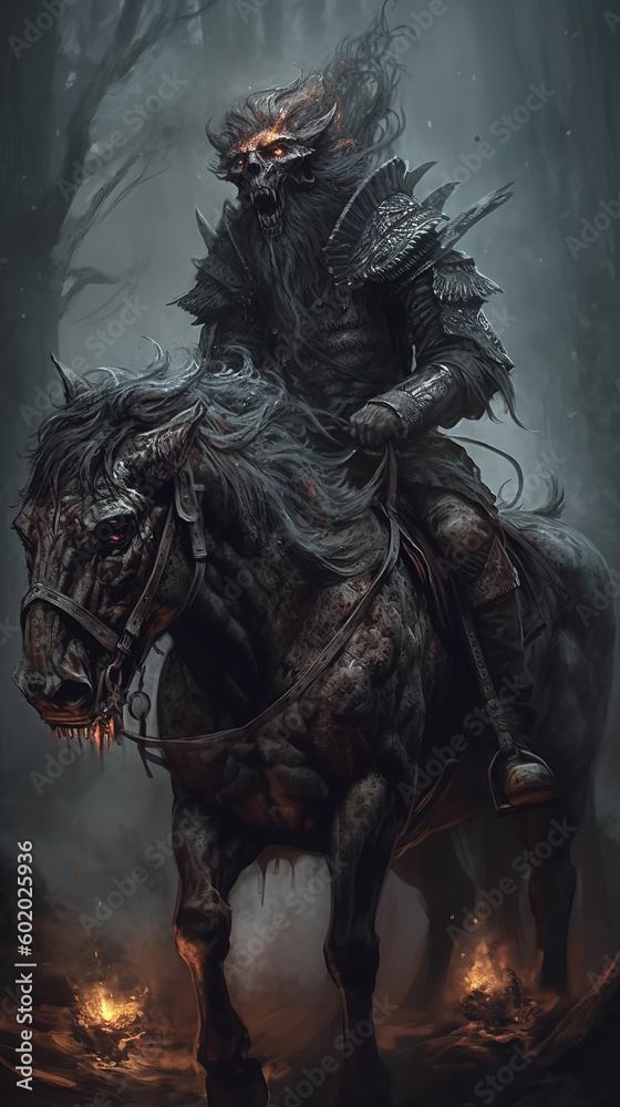 Monkey warg rider dark fantasy Generative AI Monkey warg rider dark fantasy Generative AI
