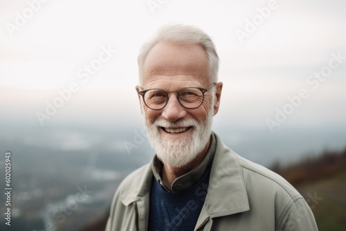 Portrait of smiling senior man wearing eyeglasses while standing outdoors