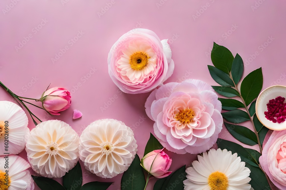 bouquet of flowers Add a pop of color to your project with this stunning floral background. Featuring vibrant flowers in full bloom, this photo will brighten up any design. Perfect for greeting cards