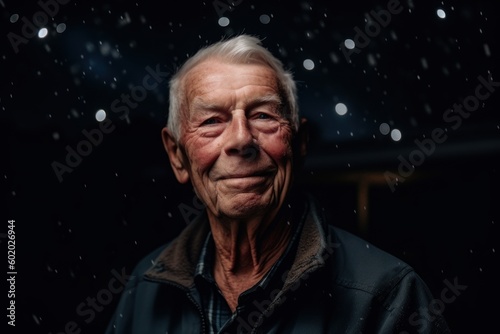 Portrait of a senior man with raindrops on his face. © Robert MEYNER