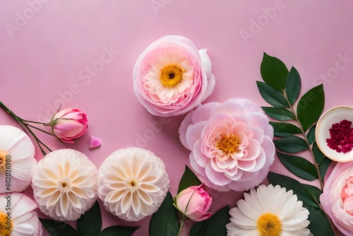 bouquet of flowers Add a pop of color to your project with this stunning floral background. Featuring vibrant flowers in full bloom  this photo will brighten up any design. Perfect for greeting cards