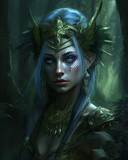 female night elf warrior Generative AI