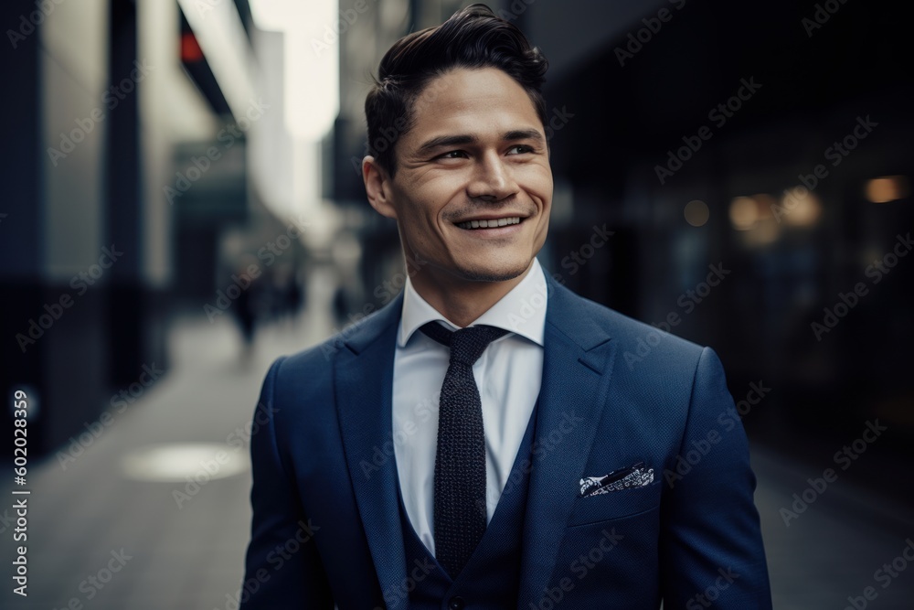 Portrait of a handsome young man in a suit on the street Portrait of a handsome young man in a suit on the street