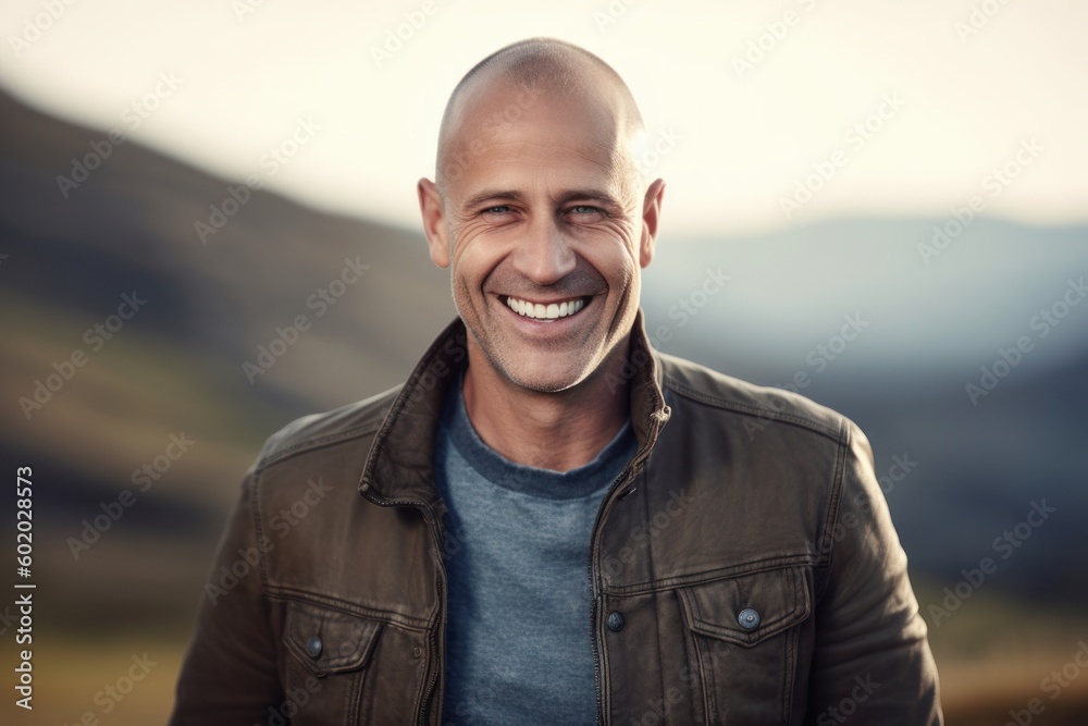 Portrait of a smiling man looking at camera in the mountains. Portrait of a smiling man looking at camera in the mountains.