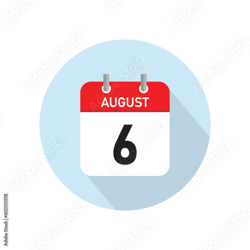 august 6 Concept Design. Vector Illustration.