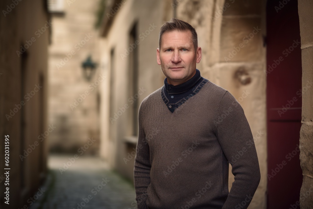 Portrait of a handsome man in the streets of Paris, France Portrait of a handsome man in the streets of Paris, France