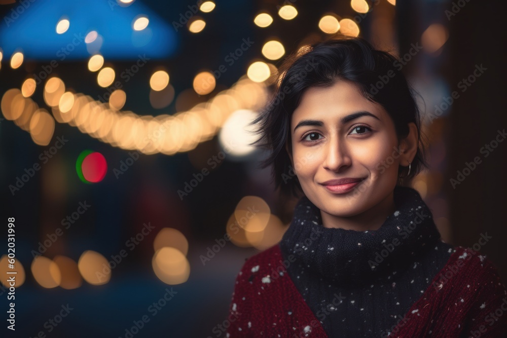 Portrait of a beautiful young woman in the city at night. Portrait of a beautiful young woman in the city at night.