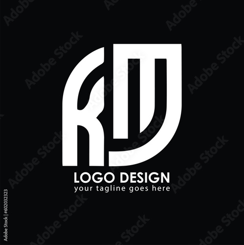 KM KM Logo Design, Creative Minimal Letter KM KM Monogram