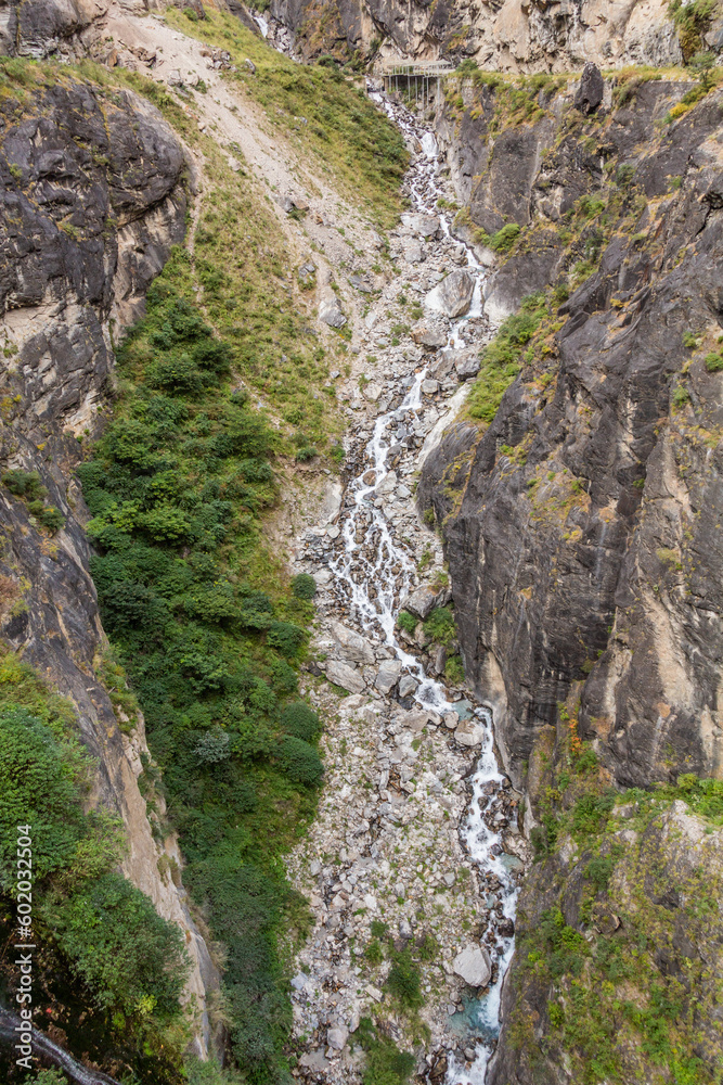 Waterfall in Tiger Leaping Gorge, Yunnan province, China