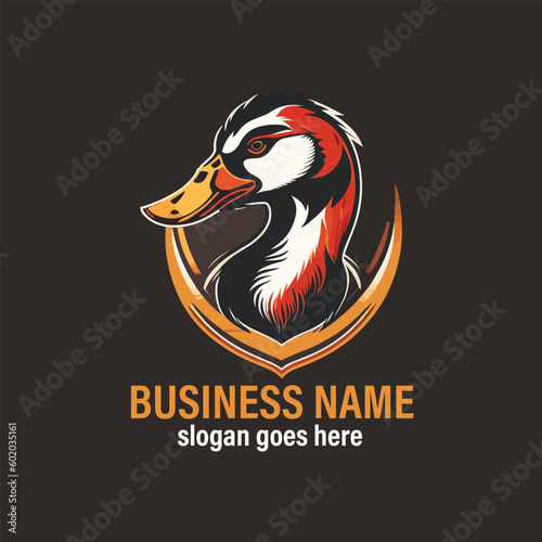 Vector goose head logologo design color