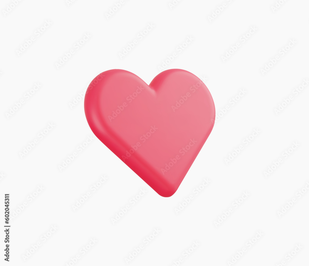 3d Realistic Heart or Love Icon vector illustrations.