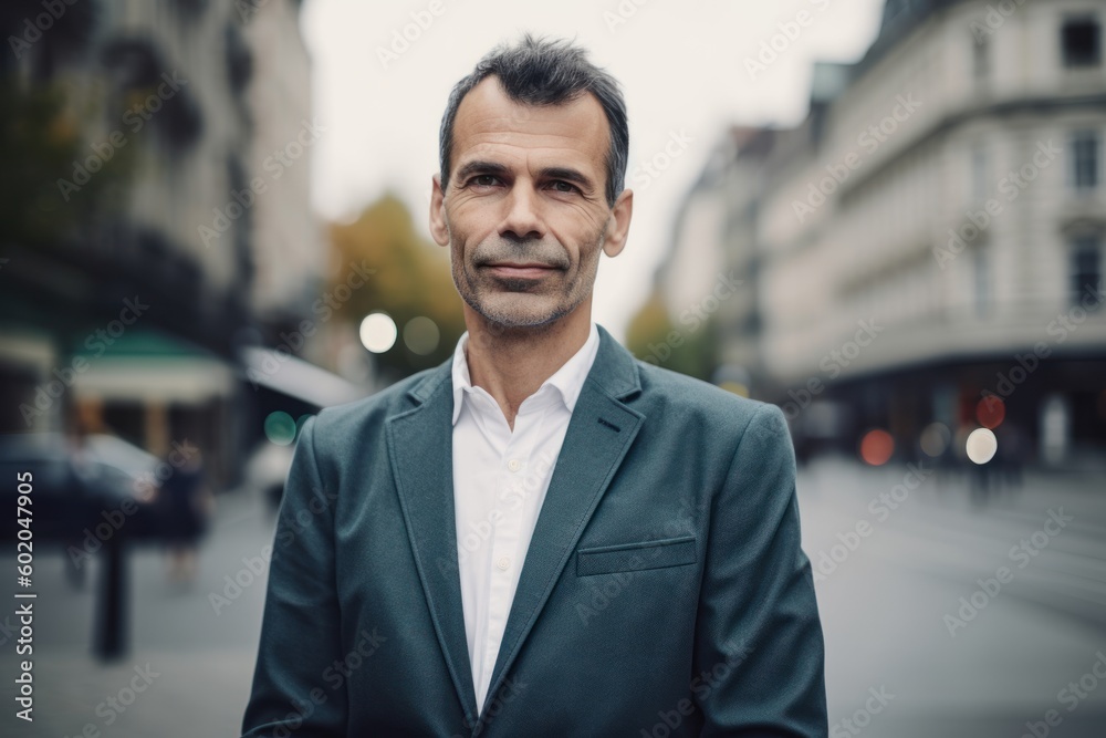 Portrait of handsome mature businessman outdoors in the city. Looking at camera. Portrait of handsome mature businessman outdoors in the city. Looking at camera.