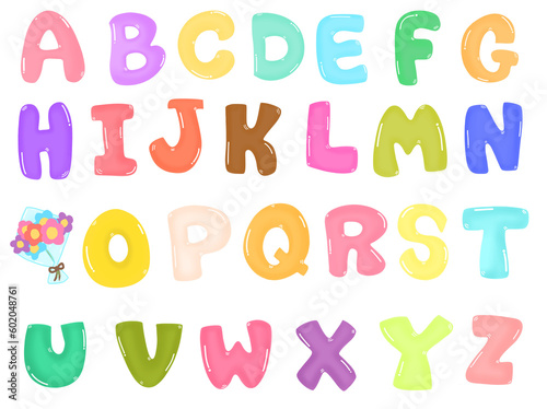set of colorful letters Alphabet A-Z