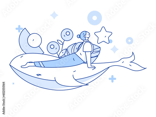 Practicing yoga for physical and mental health flat vector character concept operation hand drawn illustration
