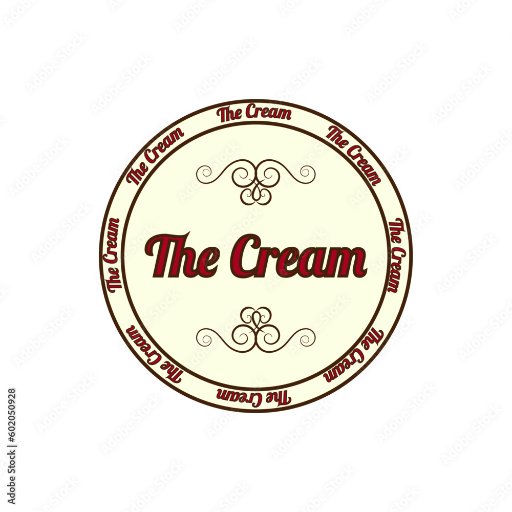 logo sticker label for ice cream parlor retro style vector image isolated on white background