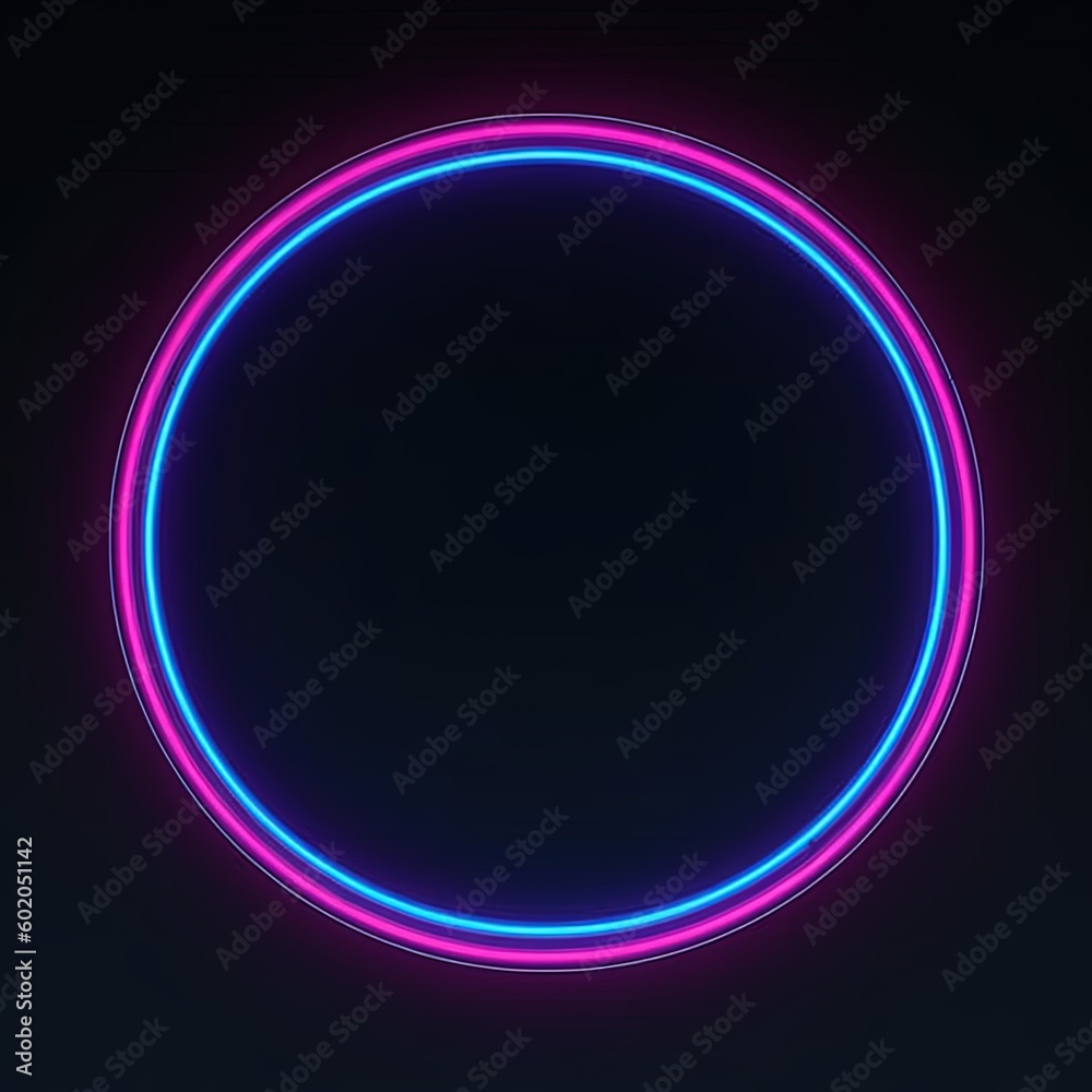 Neon tube Frame Pink Blue orange purple Abstract background, Ai Generative