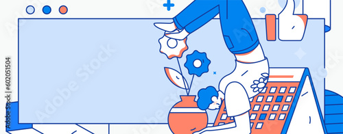 Practicing yoga for physical and mental health flat vector character concept operation hand drawn illustration
