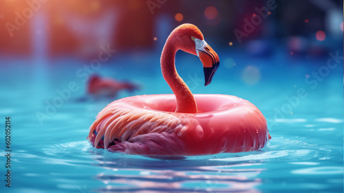 pink flamingo in water © DEMIAN