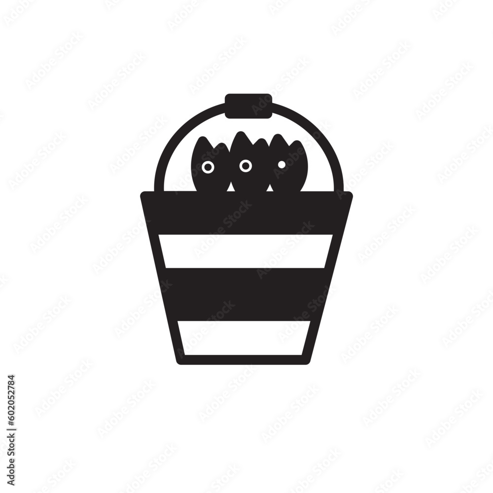 Bucket Catch Fish Icon Bucket Catch Fish Icon