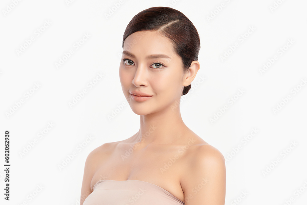 Beautiful young asian woman with clean fresh skin on white background, Face care, Facial treatment, Cosmetology, beauty and spa, Asian women portrait. Beautiful young asian woman with clean fresh skin on white background, Face care, Facial treatment, Cosmetology, beauty and spa, Asian women portrait.