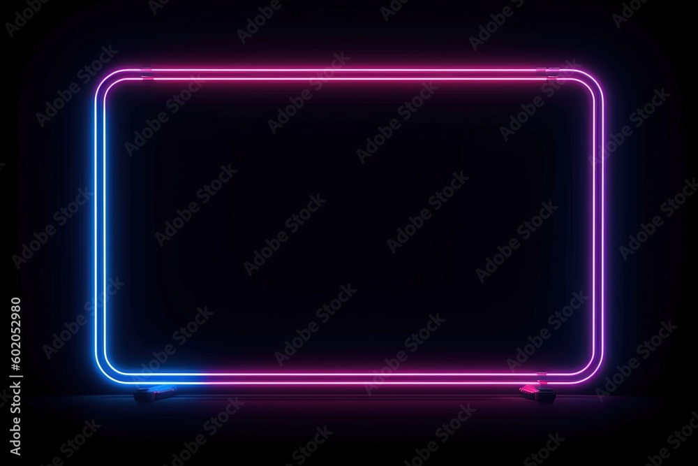 Neon tube Frame Pink Blue orange purple Abstract background, Ai Generative Neon tube Frame Pink Blue orange purple Abstract background, Ai Generative