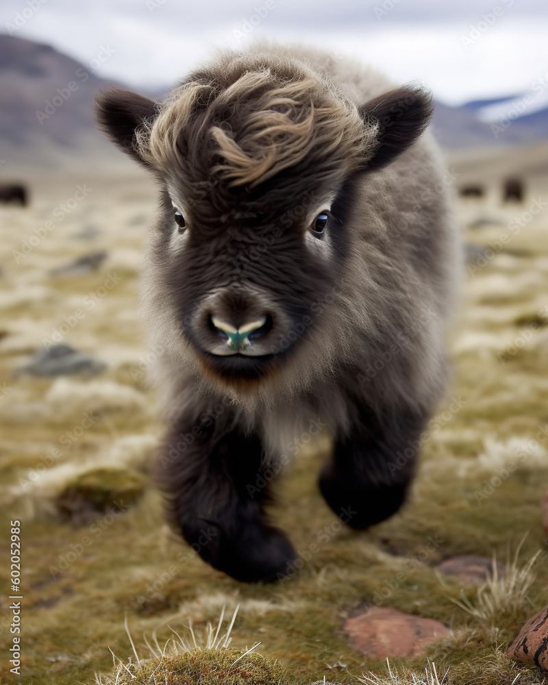 fuzzy baby yak playful Generative AI