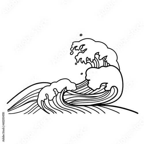 Sea wave line art 