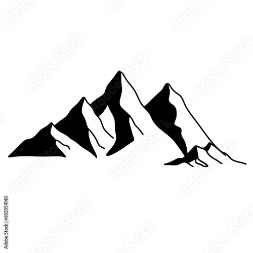 Mountain line art drawing