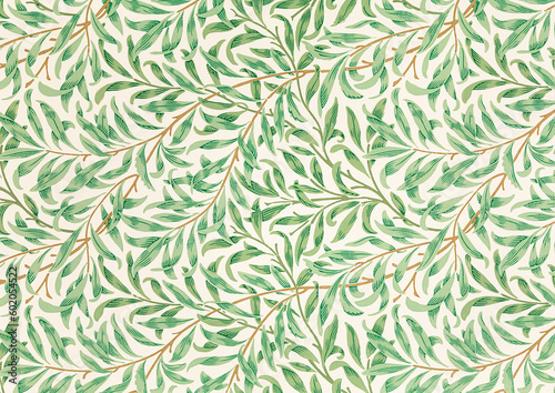 Eucalyptus leaves seamless pattern. Floral vector background
