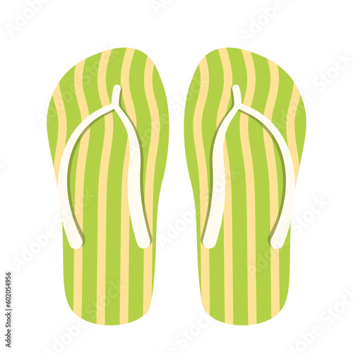 Flip Flop Sandals Icon for Summer Cartoon Doodle Vector Illustration