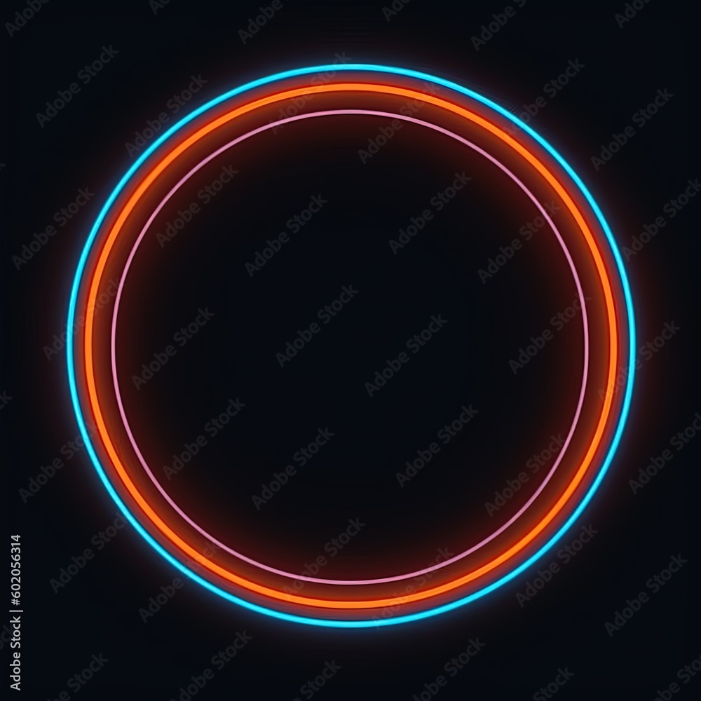 Fototapeta premium Neon tube Frame Pink Blue orange purple Abstract background, Ai Generative