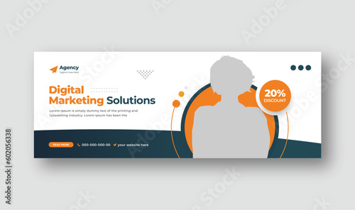 Digital marketing social media Facebook cover web banner template