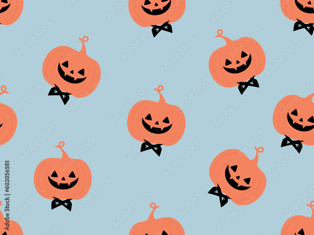 Halloween seamless pattern with pumpkins ghost on blue background vector. Halloween seamless pattern with pumpkins ghost on blue background vector.