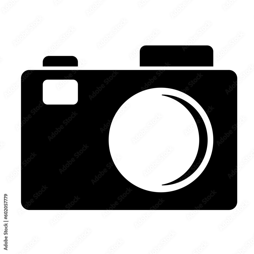 Icon of camera. Digital photo camera. Vector icon for web and design