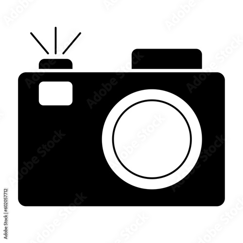 Icon of camera. Digital photo camera. Vector icon for web and design