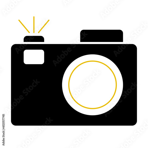 Icon of camera. Digital photo camera. Vector icon for web and design