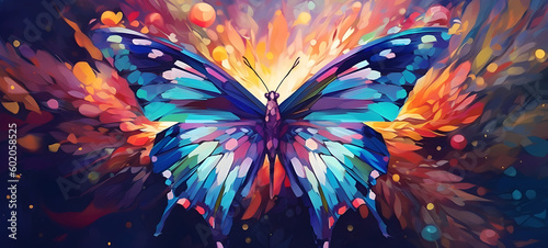 Large stunningly beautiful fairy wings fantasy abstract. Generative AI © Deep_Illustration