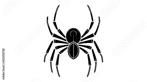 Spider black icon  logo. Vector illustration isolated on white background