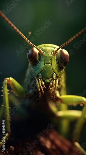 A close up of a green grasshopper © twilight mist