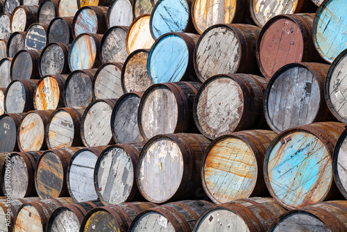 Speyside Cooperage Barrels in the sun.