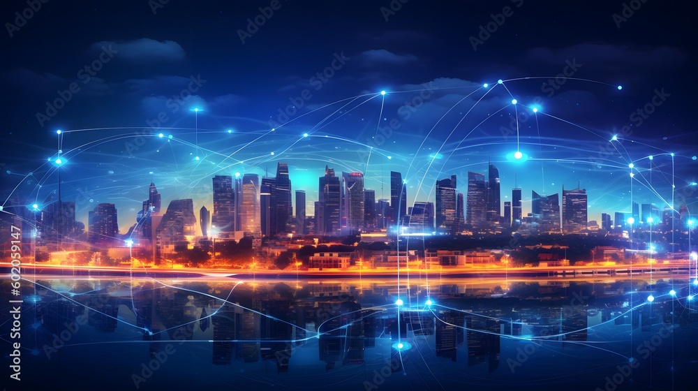 Smart city and communication network concept