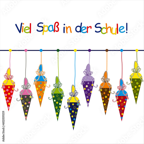 Bunte Schultüten zur Einschulung