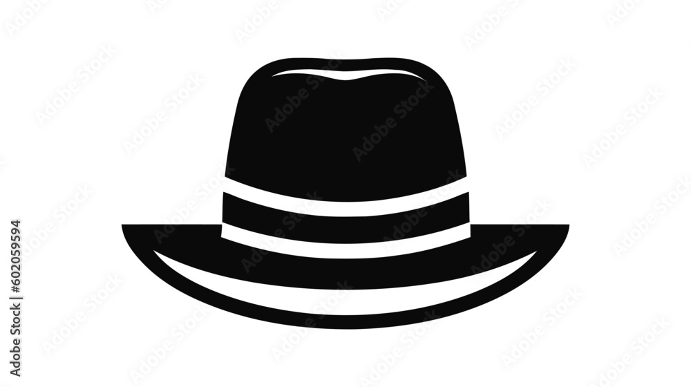 Old hat icon, vector hat silhouette, retro fashion hat illustration Old hat icon, vector hat silhouette, retro fashion hat illustration