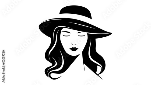 Beautiful silhouette of girl, woman. Salon logo, vector illustration on white background © artisttop